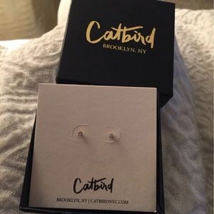 Catbird The Tiniest Stud, White diamond pair